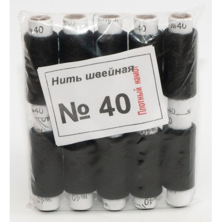 №238 Нить швейная №40 чёрная